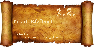 Krahl Róbert névjegykártya